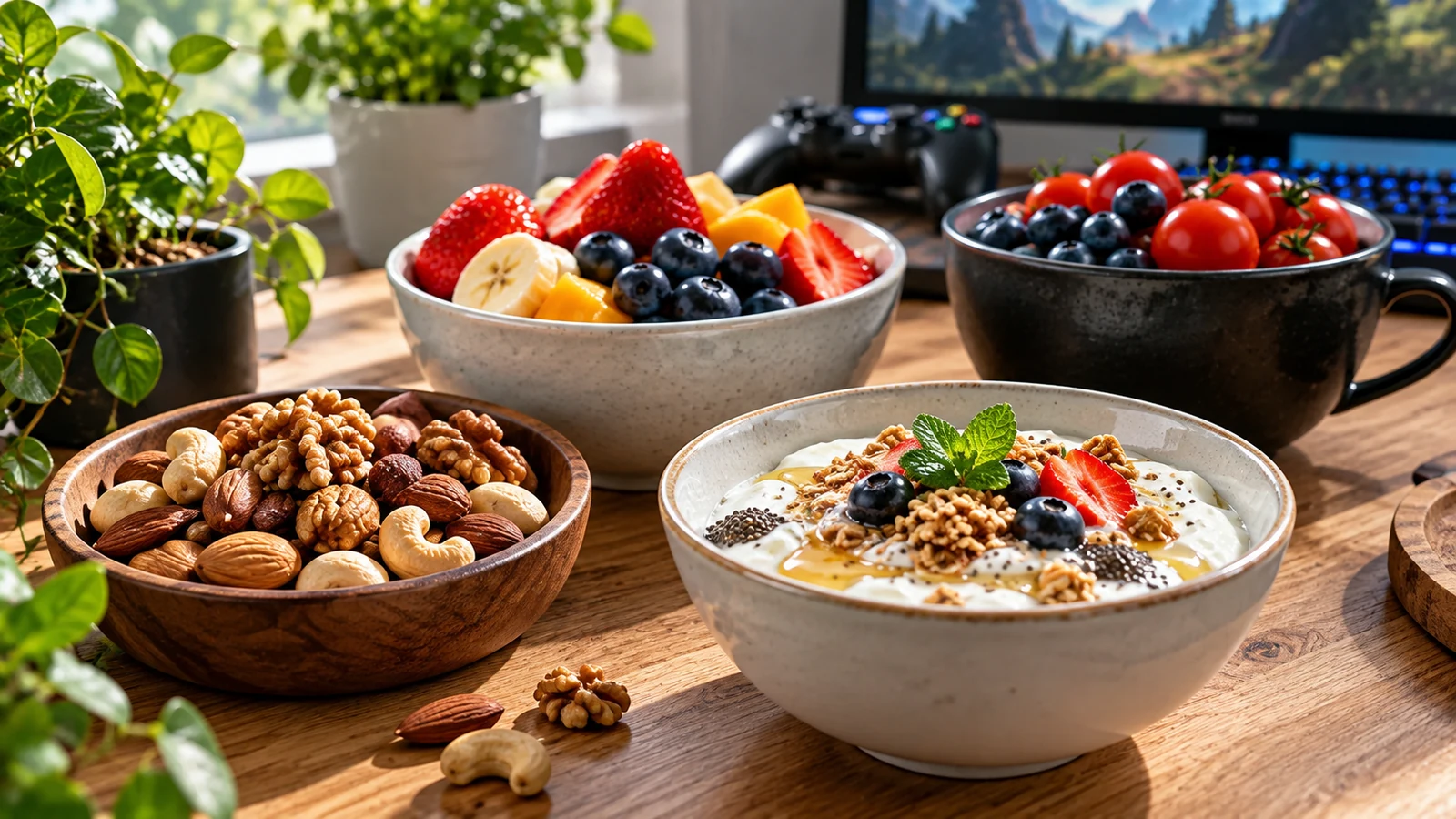 Healthy Snacks & Quick Meals for Gamers practical illustration